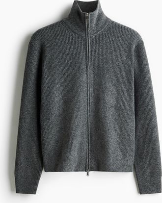 H&M Cardigan mit Zipper in Regular Fit - Grau