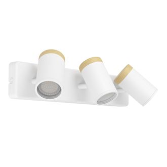 Eglo Faretti E Spot Moderno Consuma Metallo Bianco Legno Marrone 3 Luci Gu10 Ip44