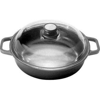 Risoli Pentola in Ghisa Risoli con Due Manici e Coperchio da 32cm - Colore Nero Plus
