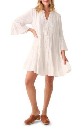 Faherty Kasey Dream Gauze Tiered Organic Cotton Minidress in White at Nordstrom Rack, Size Medium