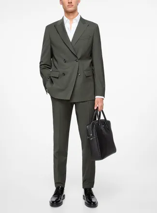 BOSS Mens Diagonal stripes virgin wool pant