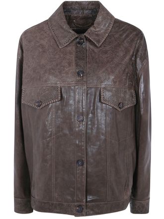 Golden Goose Leather Jacket Journey Babete