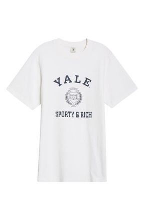 Sporty & Rich Gender Inclusive Veritas Graphic T-Shirt in White at Nordstrom, Size X-Small