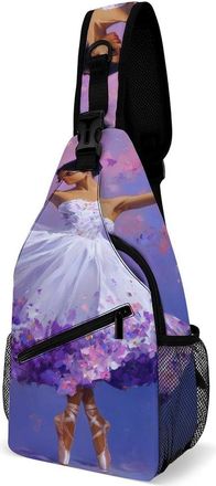 Generic Ballerina Ballet Player Mens Crossbody Chest Sling Bag for Travel Hiking Lightweight Shoulder Bags with Small Side