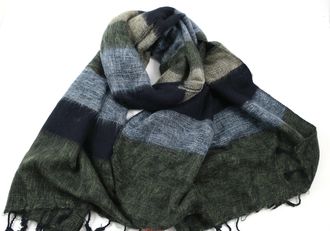 Cool Trade Winds SUPER SOFT - SOFT AND COSY YAK SHAWL THE ORIGINAL OVERSIZED BLANKET SCARF: a luxurious 190cm x 85cm in size Charcoal Stripe