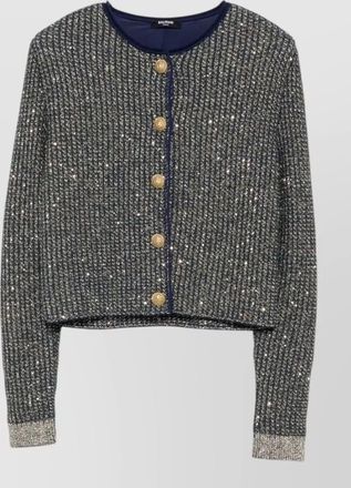 Balmain quilted sequin knit cardigan