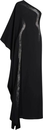 Taller Marmo One-shoulder Side-slit Draped Sleeve Gown - Dames - Avondkleed - Zwart - XS - Kleedjes