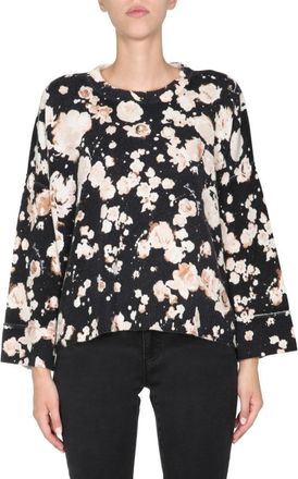 Moschino Relaxed Fit Floral Patterned Wool Mix Sweater