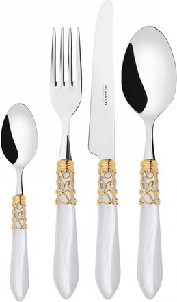 Bugatti Caderas De 24 Piezas Colocadas En Estuche De Madera Blanca Blanca Nativa Melodia Ghiera Dorata Bugatti