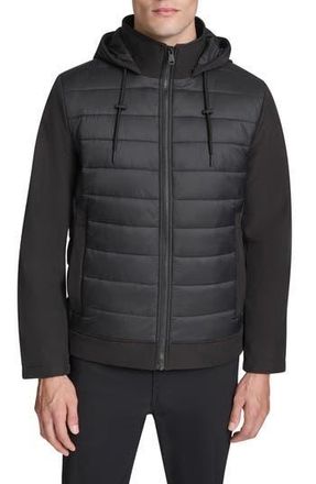 Kenneth Cole Quilted Zip-Up Jacket in Black at Nordstrom Rack, Size X-Large
