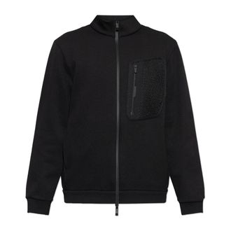 Moncler Zip-throughs, male, Black, Size: XL Logo Cotton Zip-Up Sweatshirt