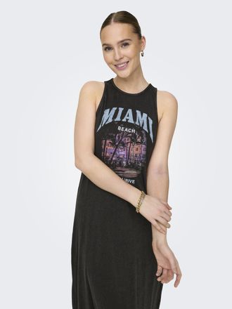 Only Jerseykleid ONLY ONLLUCY LIFE S/L DRIVE DRESS BOX JRS, Damen, Gr. S (36), N-Gr, schwarz (schwarz print:miami rooted), Jersey, Obermaterial: 100% Baumw