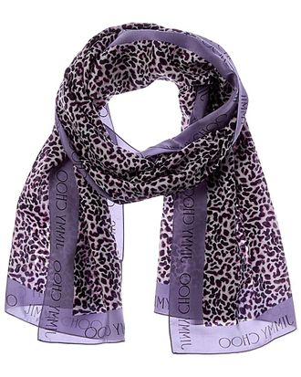 Jimmy Choo London Logo Silk Scarf
