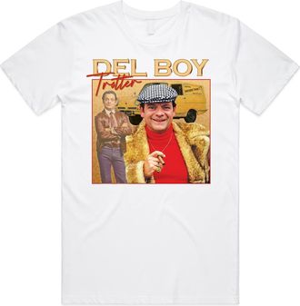 Sanfran Clothing Del Boy Trotter Homage Top Funny Fools Horses TV Show 90s Gift T-Shirt Extra Large/White