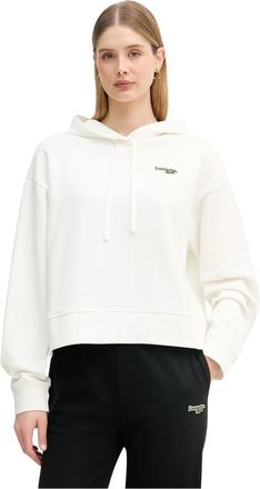 Lacoste Oversized Logo Hoodie - Dames - Hoodies - Beige - S - Katoen - Hoodies & sweatvesten