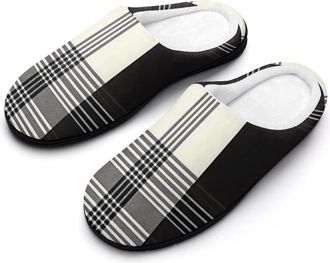 Generic Clan Macleod Scottish Tartan Plaid Pattern Cotton Slippers for Women Indoor Outdoor Slipper Slip-On Memory Foam Home Shoes