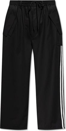 Yohji Yamamoto Broeken, Heren, Zwart, XL, Trainingsbroeken met logo