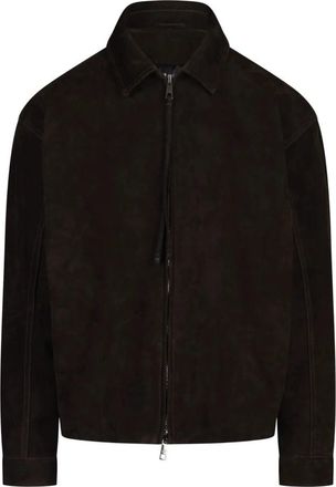 Giorgio Brato Suede Shirt-Collar Jacket - Heren - Zomerjassen - Bruin - L - Leer - Jassen