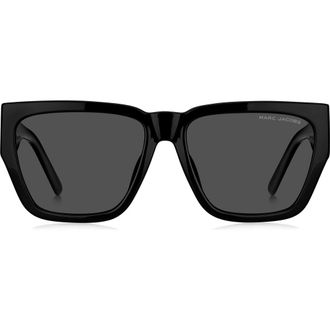 Marc Jacobs 57mm Gradient Square Sunglasses in Black/Grey at Nordstrom