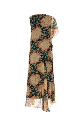 Loewe Womens Printed Silk Dress Multicolor