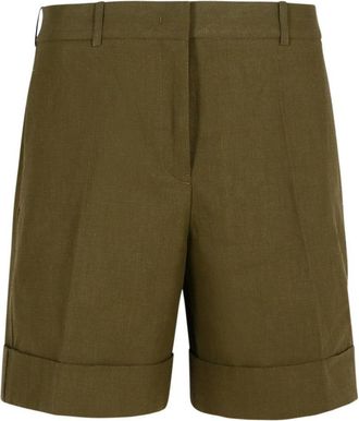 Jil Sander Green Linen Shorts