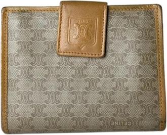 Celine Pre-owned Triomphe Monogram Portemonnee - Dames - Vintage Accessoires - Beige - ONE Size - Leer - Vintage