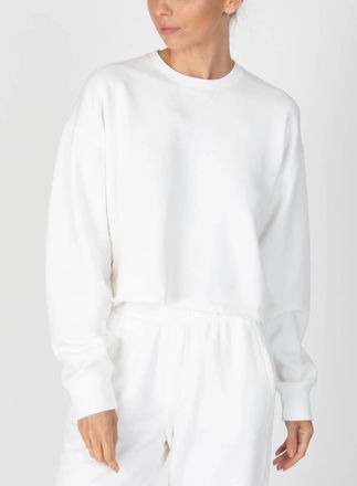 ATM Anthony Thomas Melillo French Terry Cut Off Sweatshirt In White