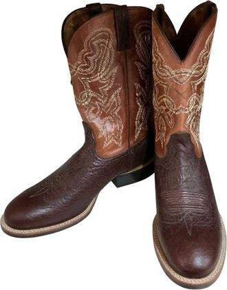 Twisted X Boots Mens Round Toe Boots In Burnt Orange