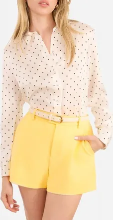 Cami NYC Crosby Silk Charmeuse Button-Up Shirt in Pin Dot at Nordstrom, Size Xx-Small