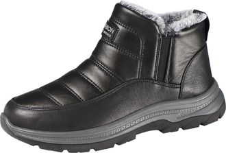 Generic Mens Boots, Waterproof Winter Comfortable Cotton Shoes Winter Outdoor Anti Slip Boots Furlined Warm Ankle Walking Shoes Athletic Footwear for Cold Wea