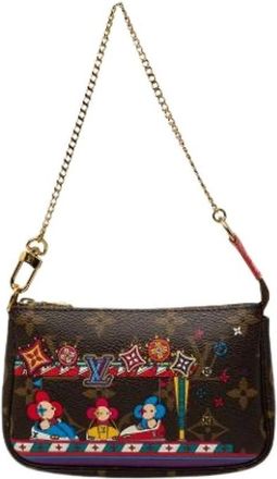 Louis Vuitton Pre-owned Mini Pochette Accessoires - Dames - Vintage Mini Tas - Bruin - ONE Size - Vintage