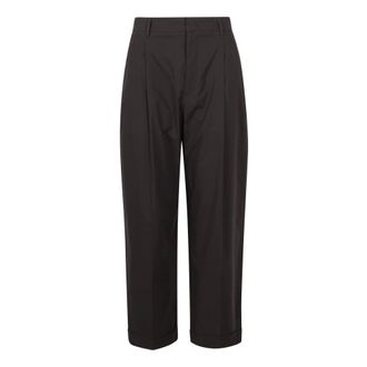 SOEUR Wide Trousers, female, Gray, Size: S Pleated Poplin Trousers