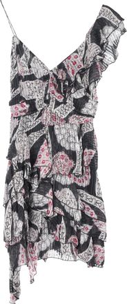 Isabel Marant Isabel Marant mini-jurk met ruches en print in veelkleurige zijde