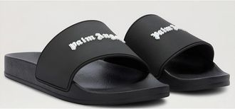 Palm Angels Mens Mens Classic Logo Pool Sliders - Black - Size: 11