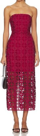 Milly Kait Tile Lace Dress In Burgundy