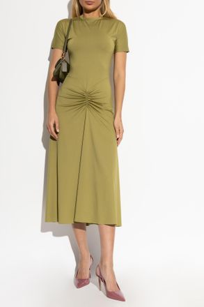 Victoria Beckham Dress With Decorative Draping, Womens, Green