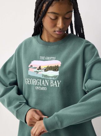 Twik Womens Oversized destination fleece sweatshirt