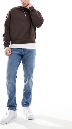 Only & Sons regular fit jeans in light wash blue