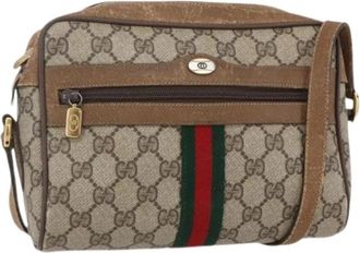 Gucci Pre-owned Cross Body Bags, female, Beige, Size: ONE SIZE Pre-owned Canvas Cross Body Bag