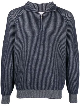 Brunello Cucinelli ribbed-knit cashmere jumper - men - Cashmere - 60 - Blue