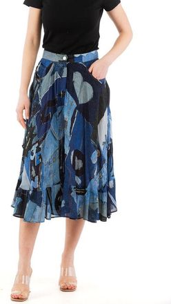 Moschino Multicolor Viscose Midi Womens Skirt
