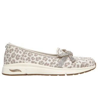 Skechers Womens Martha Sewart Arch Fit Living Casual Loafer In Off White Leopard