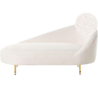 Beliani Right-Hand Chaise Lounge VALREAS Boucle Off-White
