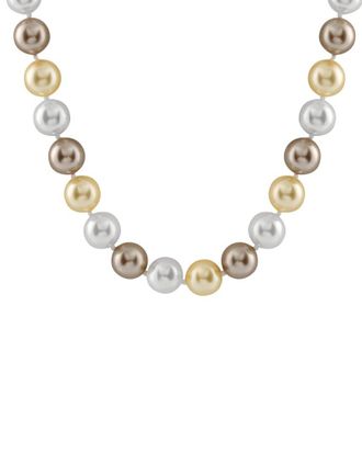 Splendid Pearls Silver 12-13Mm Shell Pearl Necklace