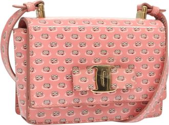 Ferragamo Vala Shoulder Bag Patent Leather Patent_Leather Shoulder Bag Bag (Pre-Owned)