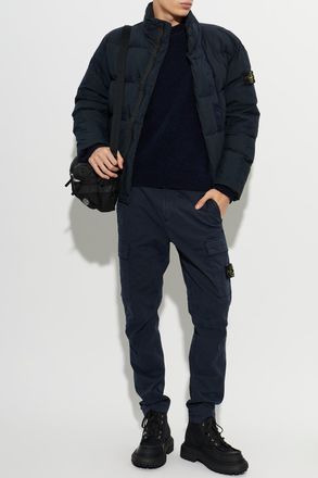 Stone Island Puffer Jacket With Hood, Mens, Navy Blue
