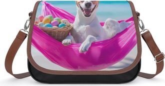 Generic Easter Dog Eggs Small Womens Crossbody Bags Shoulder Handbag with Adjustable Strap for Travel