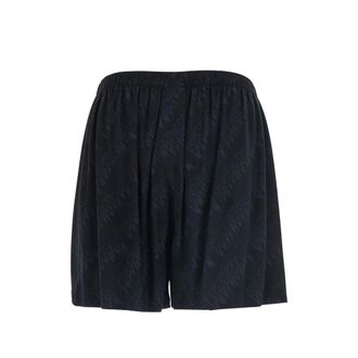Balenciaga Logo-Print Viscose Jogger Shorts - Black