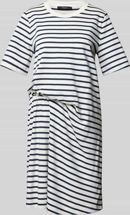 Max Mara Knielanges T-Shirt-Kleid mit seitlicher Raffung Modell PIREO in Weiss, Größe XXL