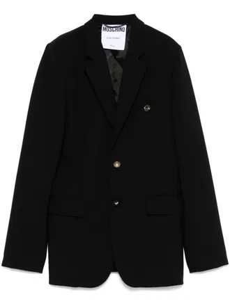 Moschino single-breasted notched-lapel blazer - women - Acetate/Elastane/Viscose/Polyester/Silk - 40 - Black